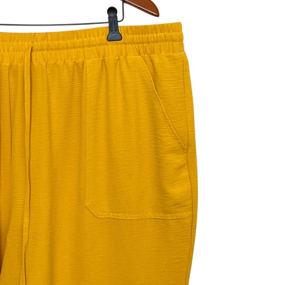 NYCC Pants Womens 3X Yellow Pull On Pockets Elastic Waist Lightweight Lounge - Picture 3 of 6